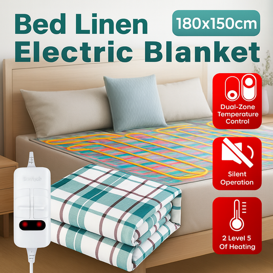 Luxe Elektrische Warmtedeken – 180x150cm | Dubbele Warmtezones & 5 Warmtestanden