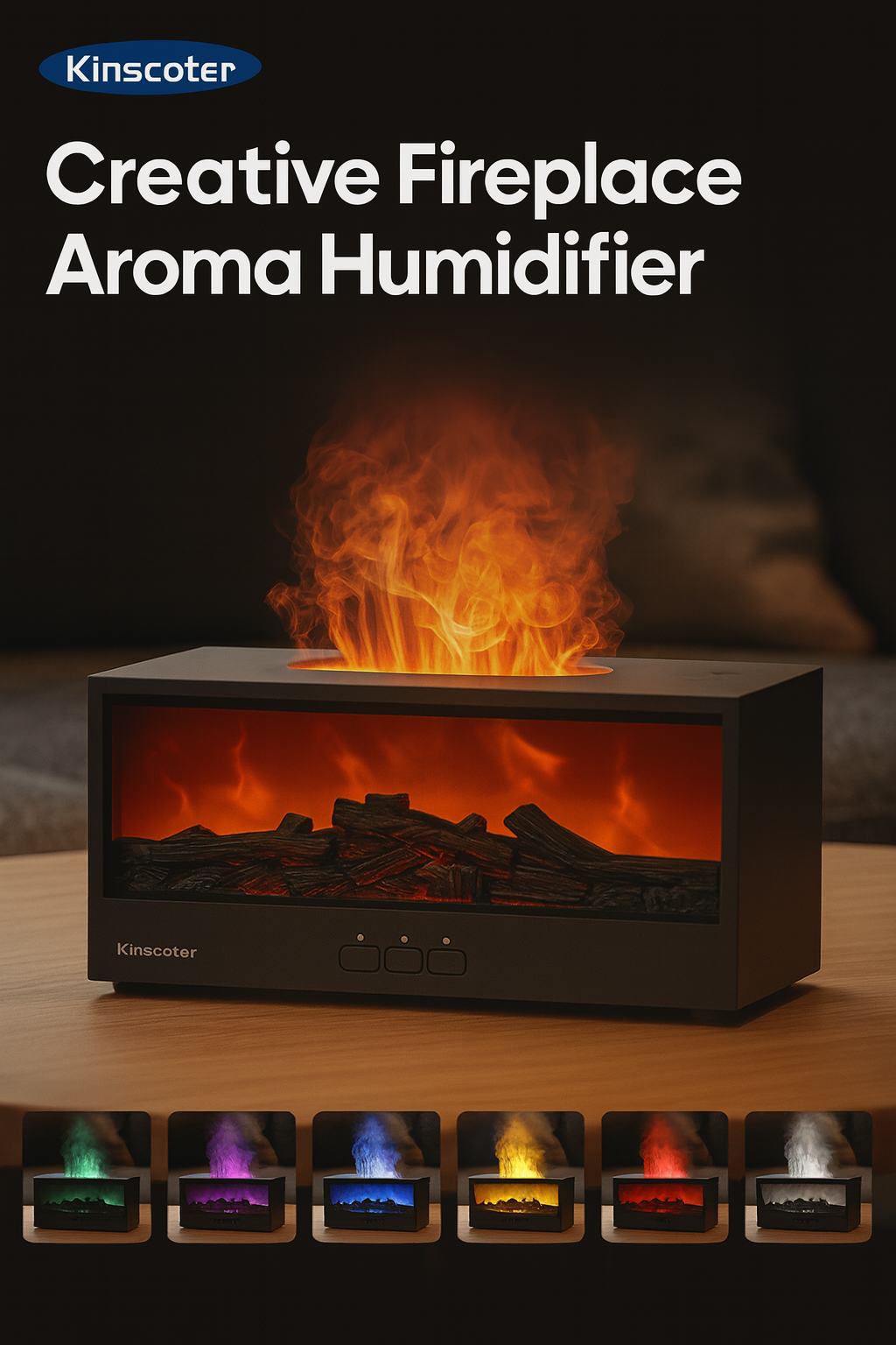 Mini Openhaard Aroma Humidifier – Ontspan, Adem Dieper & Creëer Warmte in Huis