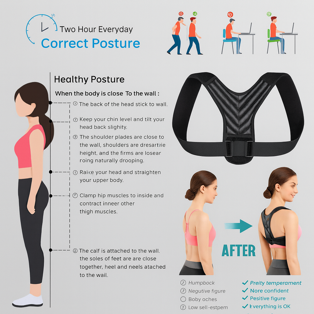 PosturePro™ Rug- & Houding Corrector – Minder Pijn, Betere Houding, Meer Zelfvertrouwen