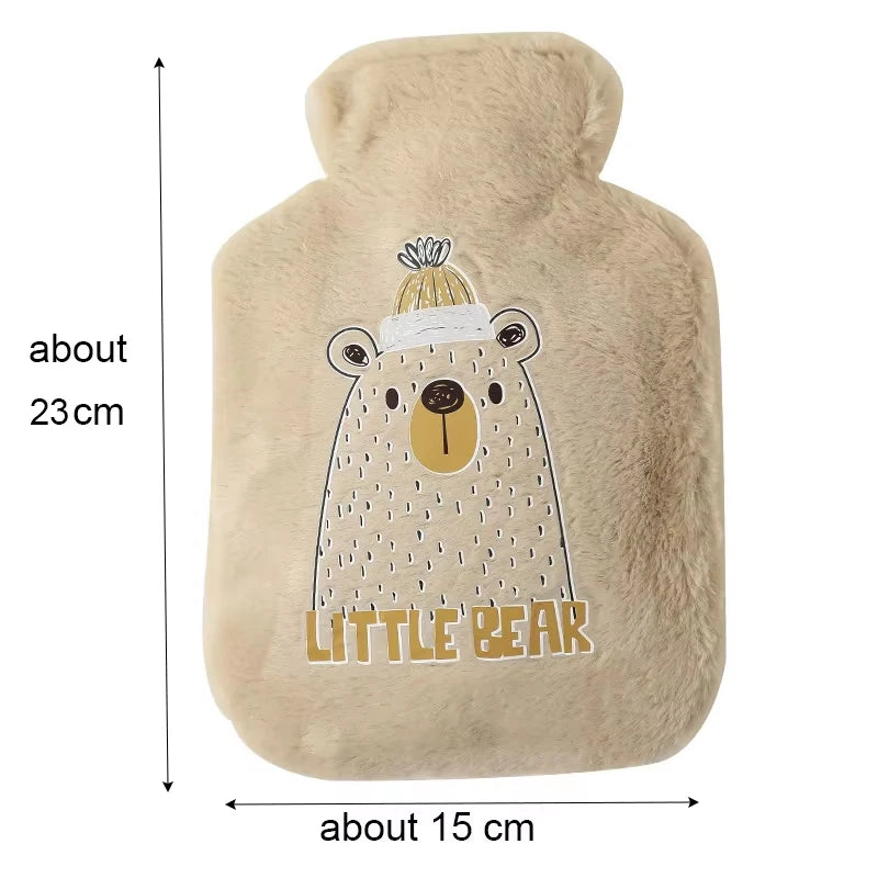 Super Zachte Warmwaterkruik met Schattige Pluche Hoes – Warmte, Comfort & Ontspanning 🐻💗