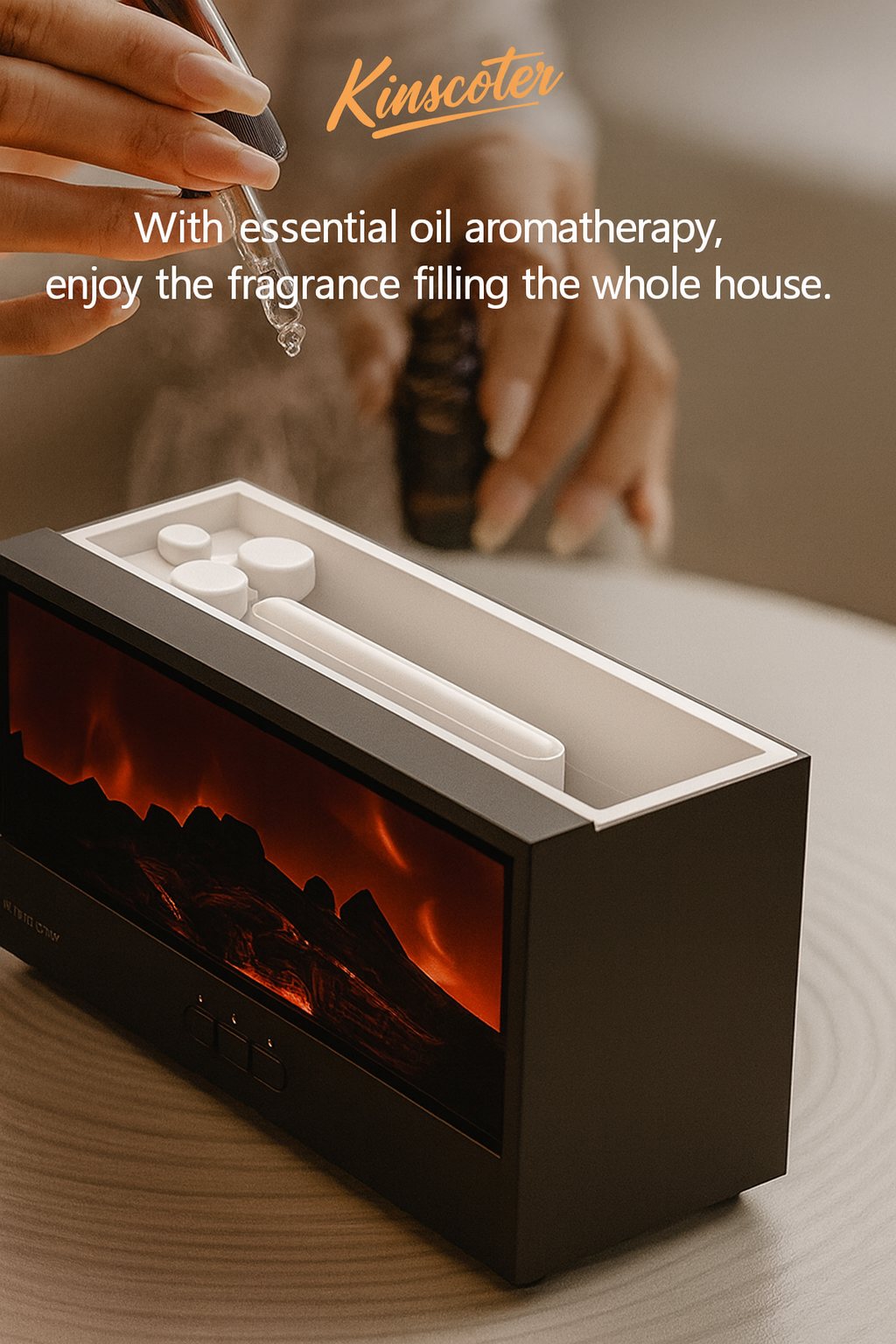 Mini Openhaard Aroma Humidifier – Ontspan, Adem Dieper & Creëer Warmte in Huis